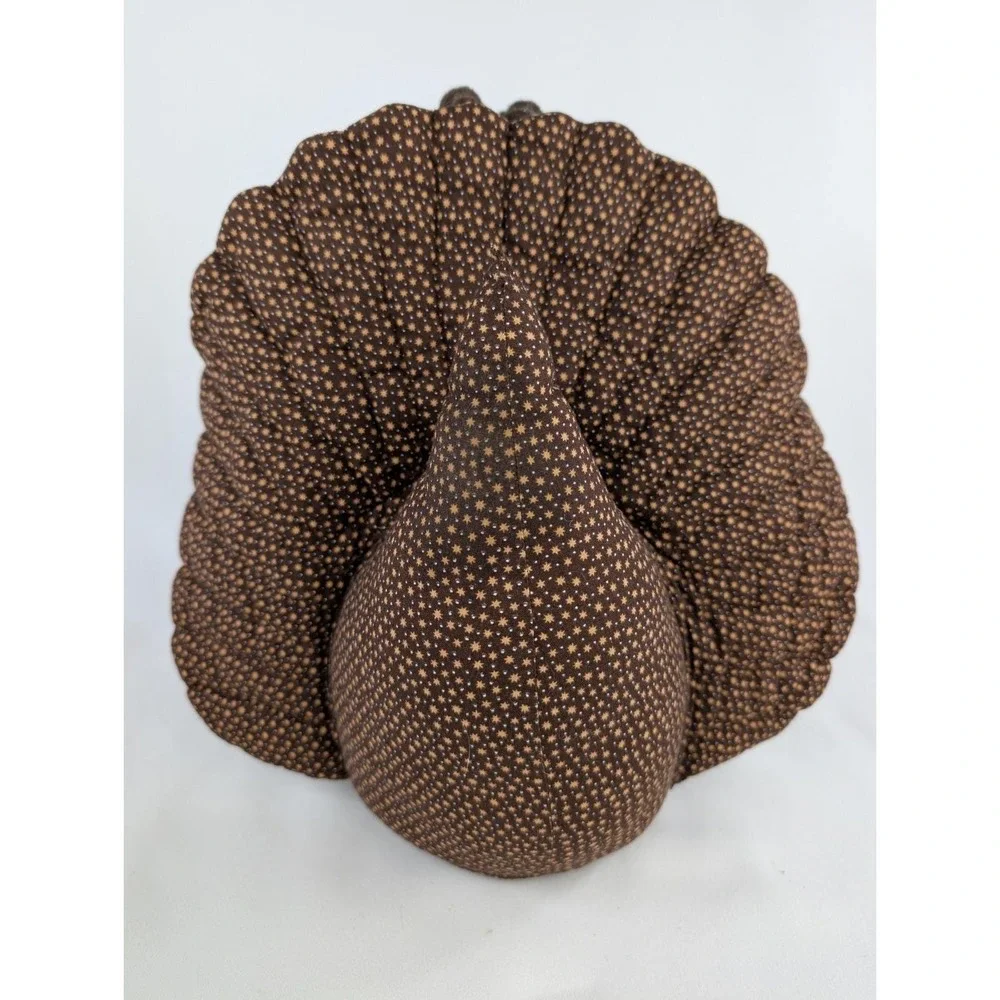 Vtg Handmade Quilted Judgy Chicken Bird Hen Turkey Weighted Doorstop Cottagecore